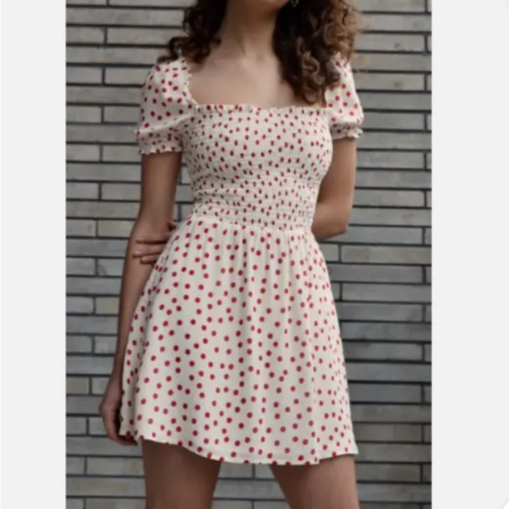 Reformation Polka Dot Smock Dress